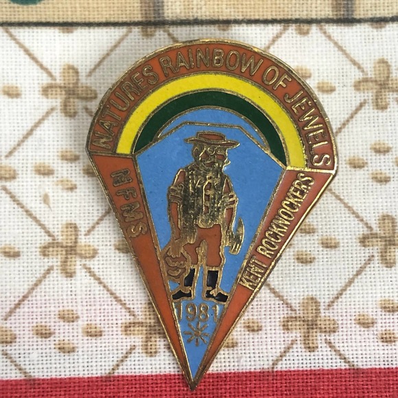 Vintage NFMS Kent Rocknockers Mining Miner Lapidary 1981 Pin - Picture 4 of 5
